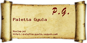 Paletta Gyula névjegykártya